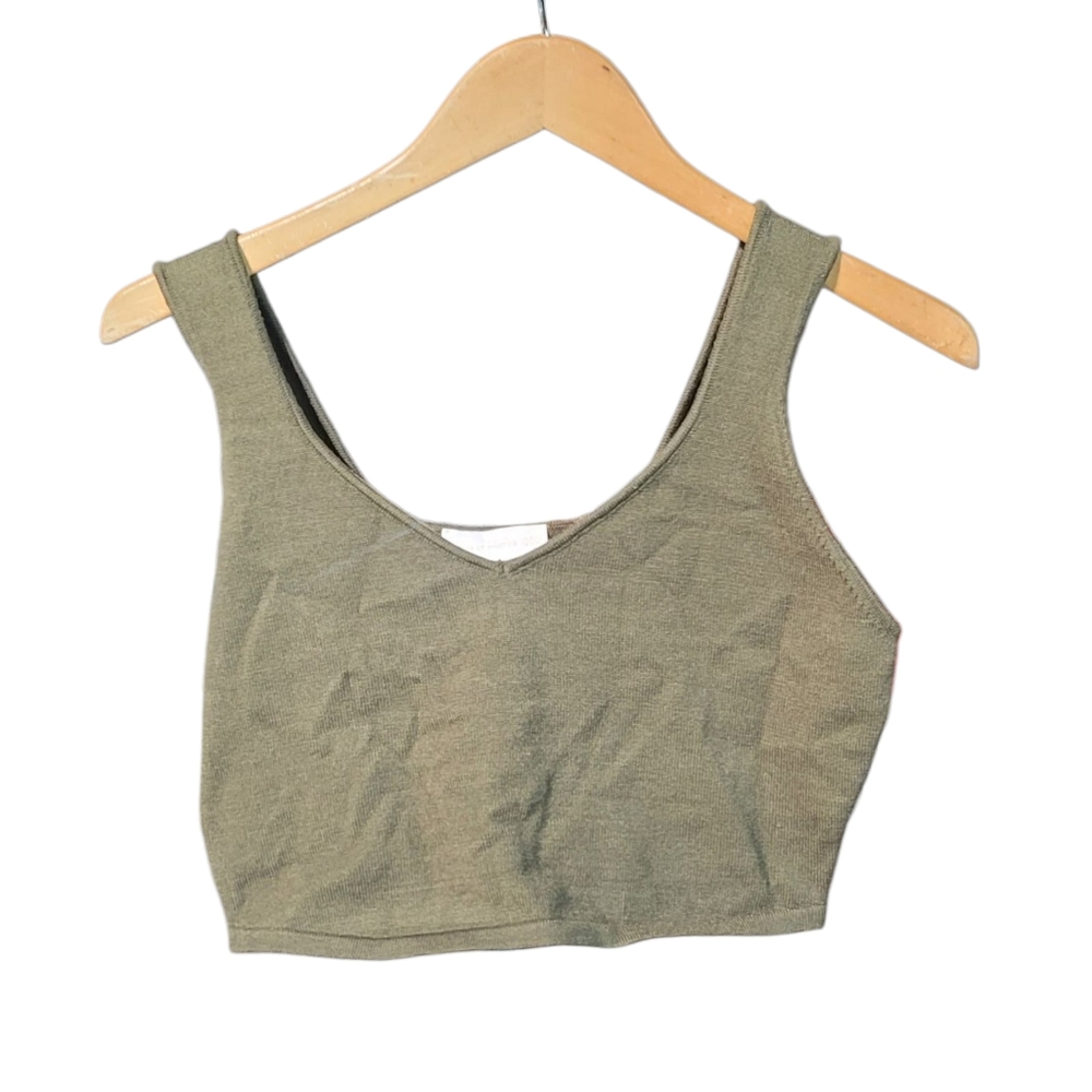 NWT House Of Harlow 1960 Olive Green Cropped Tank Top